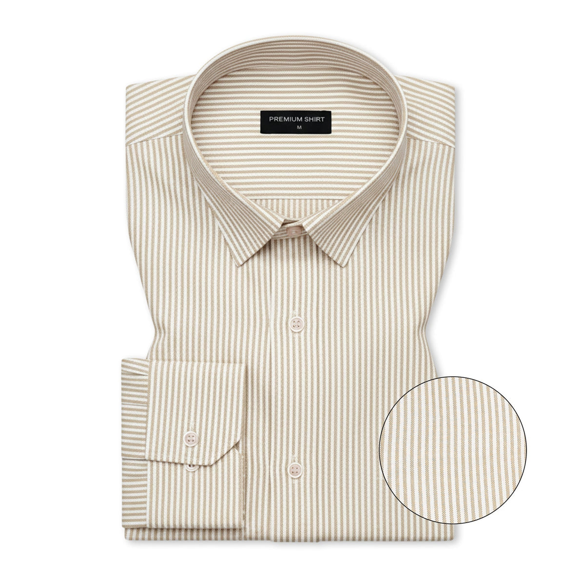 Nomad Stitch Beige & Light Green Stripe Oxford Pack of 2 Shirts For Men