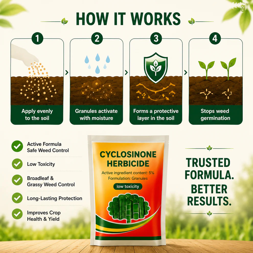 Cyclosinonie Herbicide Granules (Buy 1 Get 1 Free) | 5% Active Ingredient | Low Toxicity Weed Control