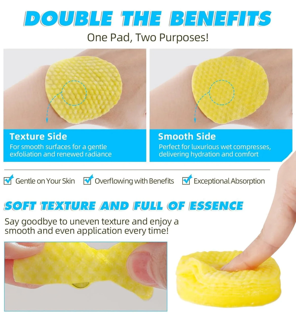 Turmeric Kojic Acid Cleansing Pads – Dark Spots Remover | Brightening Face Pads for Oily & Dry Skin