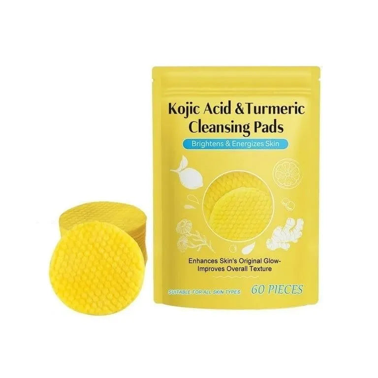 Turmeric Kojic Acid Cleansing Pads – Dark Spots Remover | Brightening Face Pads for Oily & Dry Skin