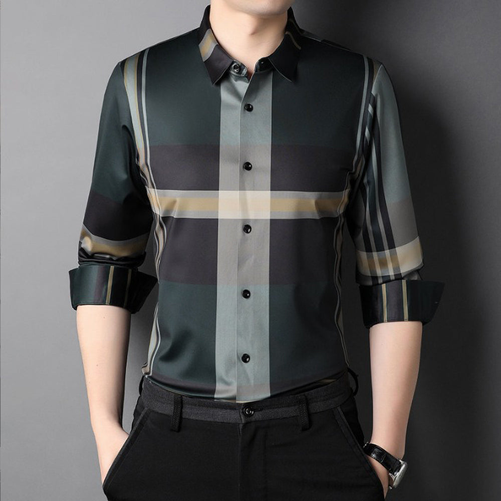 Olive check shirt