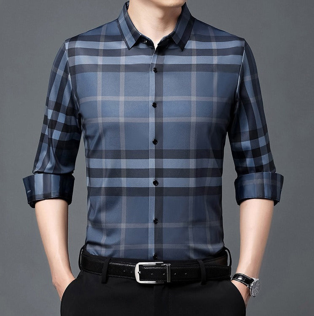 Dark teal check shirt